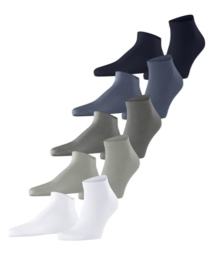 ESPRIT Herren Sneakersocken Solid-Mix Multipack M Sn Baumwolle kurz einfarbig 5 Paar, Mehrfarbig Blue Grey White Mix 0020, 40-46 ESPRIT Herren Sneakersocken Solid-Mix Multipack M Sn Baumwolle kurz einfarbig 5 Paar, Mehrfarbig Blue Grey White Mix 0020, 40-46