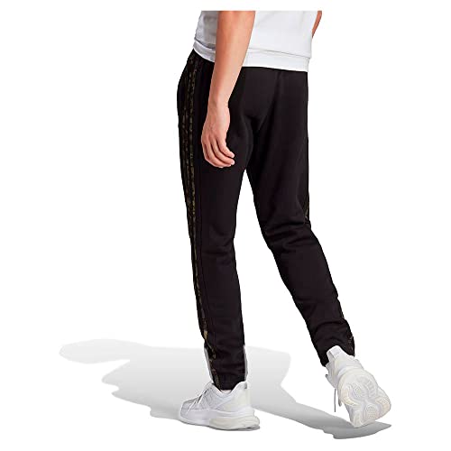 Adidas Herren Essentials French Terry Tapered Elastic Cuff 3-Stripes Pants, Black/Olive strata, M – Ansicht 2