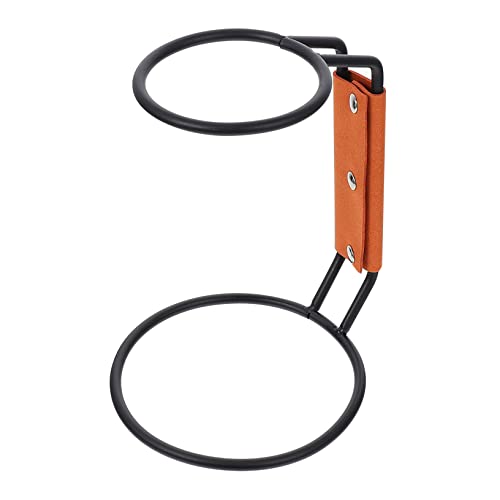 VILLCASE Soporte Para Gotero De Café De Hierro Negro Funda De Cuero, Base Resistente Para Uso Doméstico, Portavasos Compatible Filtros Reutilizables Adecuado Para Café De Vertido