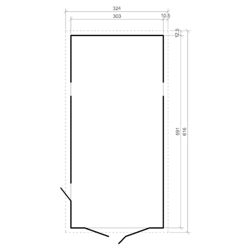 Holzgarage - Abstellraum mit Fenstern- H222x616x324 cm /18 m2 - Plattenkonstruktion aus Naturholz - Gartenwerkstatt - Auto- und Geräteschuppen -TIMBELA M102