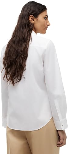 Tommy Hilfiger Damen Hemd Poplin Regular mit Spitzkragen, Weiß (Th Optic White), 44 2