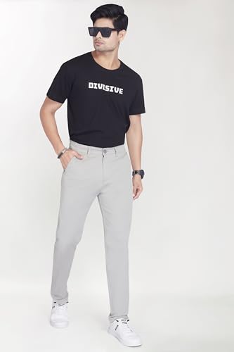 Image of DIVISIVE Men's Regular Fit Cotton Chinos Trousers Pants