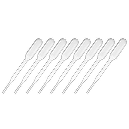 sourcing map 30 Stück Kunststoff Einwegpipetten 0,2 ml, Transparente Transfer Pasteur pipetten, 61 mm Länge, Flüssigkeits Tropfer für Labor