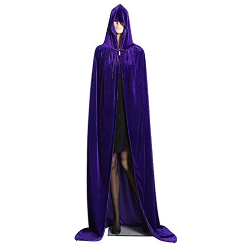 VONKY Costumes Halloween com capuz casaco longo de veludo Cabo Halloween Cosplay Mulheres Homens Wit