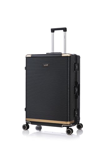 Luggage set PC+aluminum 20/24/28 inch three models set,stylish aluminum frame password lock luggage,suitable for travel suitcases and suitcases3