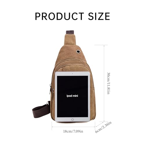 Men's Retro Fashion Solid Color Canvas Crossbody Bag Stylish Durable Perfect for Daily Use and Travel2