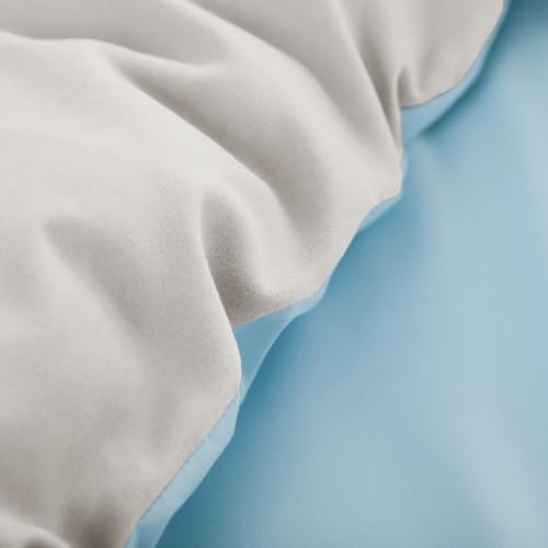 Aisbo Bettwäsche 155x220 2teilig Hellblau Beige - Bettwäsche Sets 1 Bettbezug 155x220 cm + 1 Kissenbezug 80x80 cm… – Ansicht 5