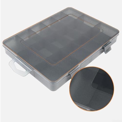 Organiza tus herramientas con esta caja de almacenamiento de plástico con separadores ajustables para tornillos, pernos y otros componentes (B)