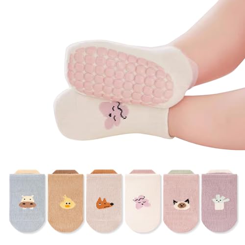 Cartoon Floor Socks with Grips for Infant Gender Neutral Prewalker Socks Spring Baby Socks Cotton Ankle Socks2