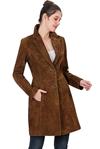 BGSD Women Mary Suede Leather Long Walking Coat (Also available in Plus Size & Petite)4