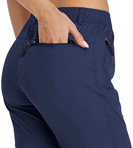 Sposulei Travel Pants Womens Golf Quick Dry Lightweight Wrinkle Free Stretch Spandex Nylon Pants With Zipper Pockets Darkblue #TOP3