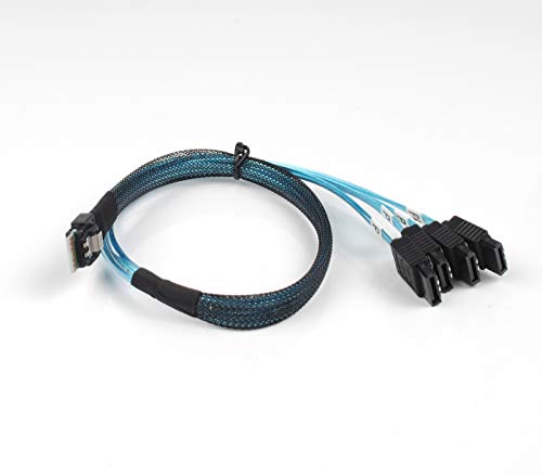 Cable SFF-8654 a 4 x SATA para transmisión de datos