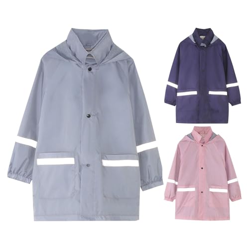 Boys Girls Windproof Raincoat Jacket Lined Spring Fall Outdoor Hooded Lightweight Zip Warm Casual School Clothes