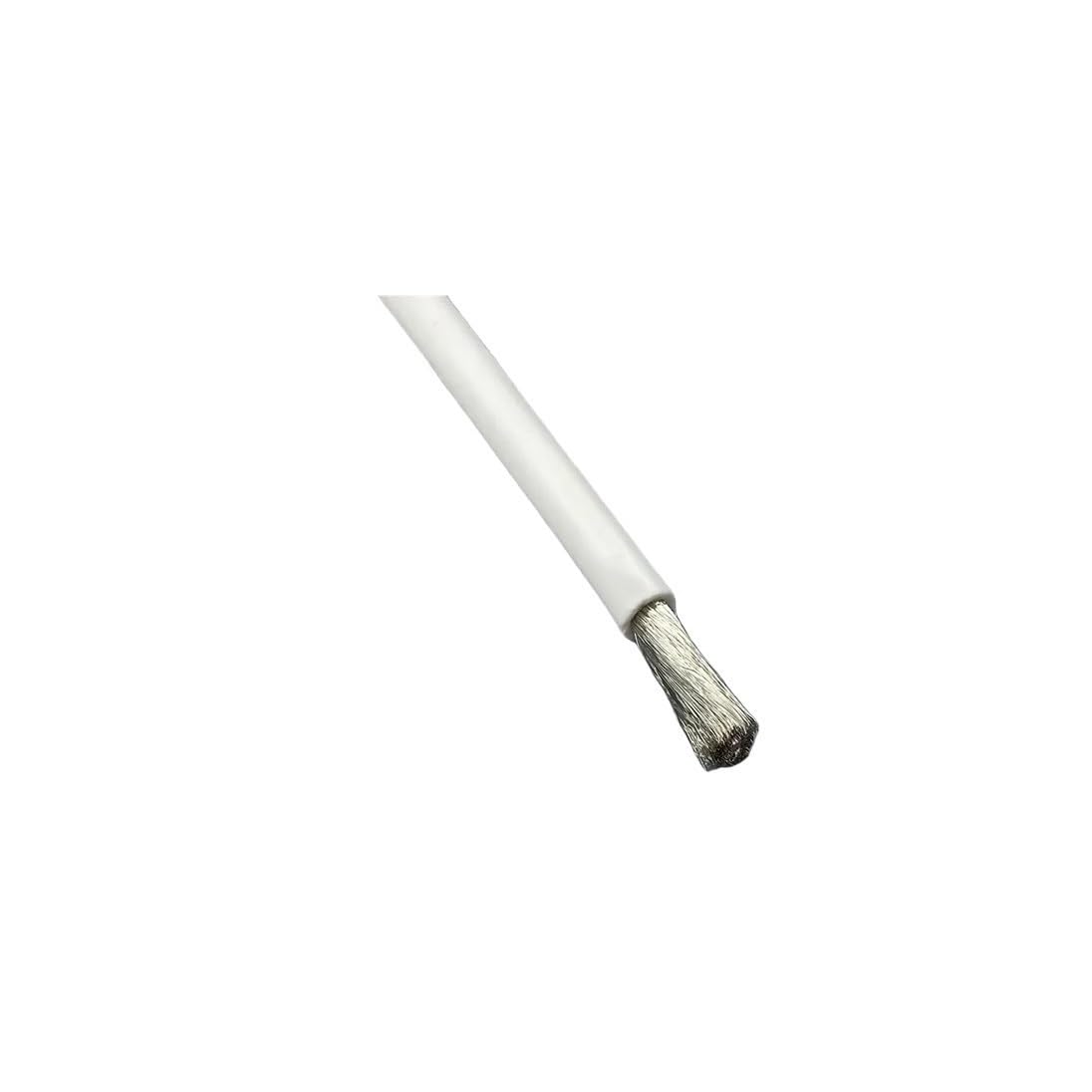 Câble électrique d'alimentation en Fil de Silicone très Souple, Disponible en Plusieurs Couleurs : Bleu, Vert, Jaune, Blanc, calibres 15, 13, 11, 9, 17, 15, 13, 11 et 9 AWG.(White,40m,9 AWG)