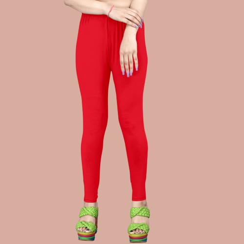 Image of Women's Solid Mid Rise Slim Fit Ankle Length Leggings - Comfortable and Stylish Yoga Pants for Workout, Running and Everyday Wear