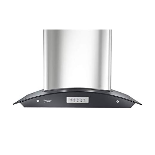 Prestige 60 cm 1100 m³/HR Curved Glass Kitchen Chimney (GKH 600 CN, 2 Baffle Filters, Silver)