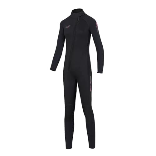 TOVCHEI Traje De Neopreno De 3 Mm, Traje De Buceo con Cremallera De Una Sola Pieza, Cálido A Prueba De Frío, Surf Anti-UV, Traje De Medusa De Esnórquel,Negro,S