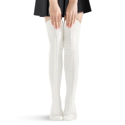 Clothirily Thigh High Socks for Women, Knitted...