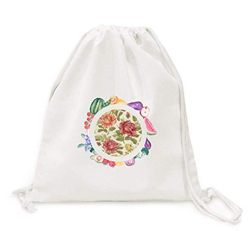 Sac fruits et légumes vieux rose aquarelle pliable, fini les sachets plastiques