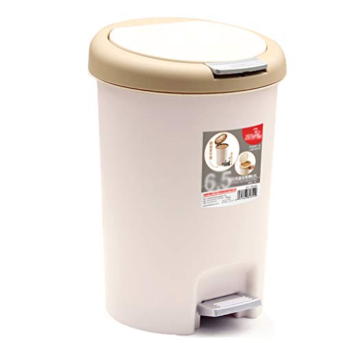 SuoANI Mini Trash Can Pedal Bin Plastic Trash Can Kitchen Pedal Bin Liners Small Plastic Bin With Lid Plastic Wastepaper Bin for Office, Kitchen or Bedroom