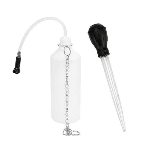 SWPHRT 1L Car Brake Bleeder Vacuum Pump Kit Vehicle Brake Bleeder Bottle with Hose and Connector Automotive Stop System Bleeding Tools Universal for SUV Automobile Truck