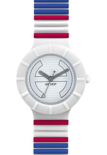 Hip Hop Orologio HWU0441 Donna Millerighe Quadrante Con Logo Bianco Movimento Solo Tempo - 3 Lancette Quarzo E Cinturino Silicone Multicolore - 2