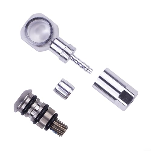 Bicycle Disc Brake Hose Adapter Kit M5 Banjo Bolt Connector Aluminum Construction Compatible with For Brake System 8mm Diameter Silver Hydraulic Line Fitting