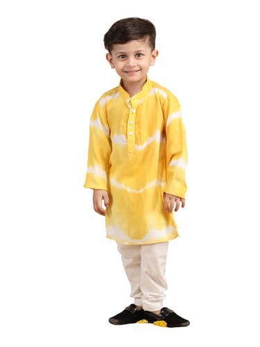 Image of POLKA TOTS Boys Cotton Ethnic Kurta Pajama Set with Attached Koti | Ethnic Motif Wear Kids Kurta Pyjama for Boys & Toddlers | Traditional Dress for Weddings & Festivals | Festive Jubba Set for Babies