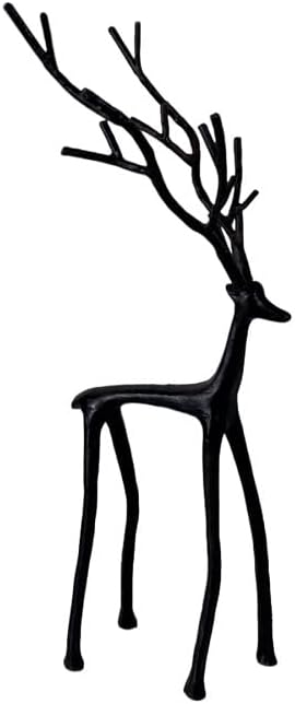 Cross-Border European Classic Giraffe Decorative Candle Holder, Home entryway Soft Furnishing, Black cast Iron Creative Ornament(45 * 17cm)