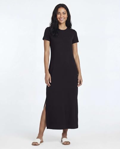Image of Real Essentials 3 Pack Women's Casual Short Sleeve Maxi T-Shirt Dress with Slit (Available in Plus Size)