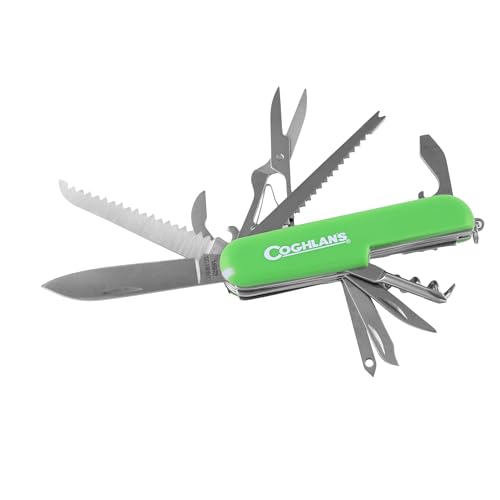 Coghlan's - Coghlan's 11-Function Camp Knife with Stainless Steel Blade, Compact Folding Multi Tool for Camping, Survival, Outdoor Adventures, Portable and Durable Design,