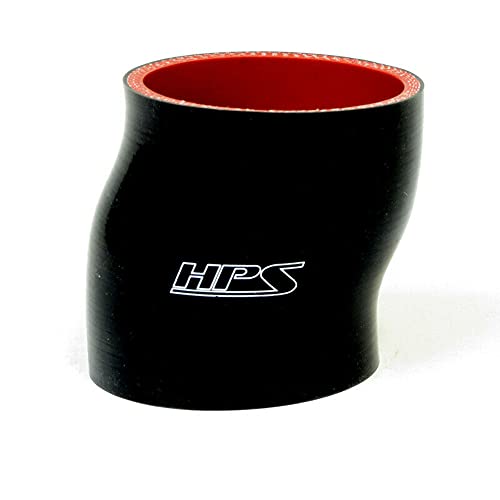 Image of HPS Performance HTSOC-400-BLK High Temp 4-ply Reinforced Silicone Offset Coupler Hose, 75 PSI Maximum Pressure, 3 inch Length, 4 inch ID, Black