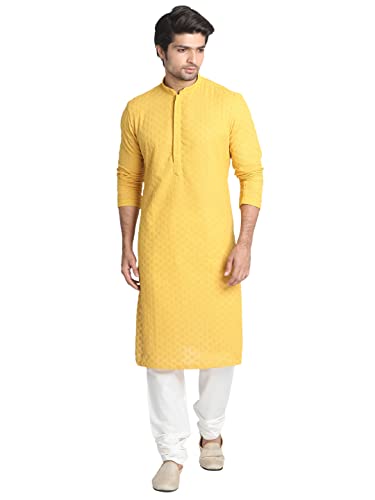 Image of Manyavar Men's Chikankari Kurta Set (2pcs)