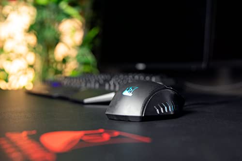 Ratón Gaming Konix Drakkar Runemaster EVO con cable USB de 1.8m negro y rojo para PC 6