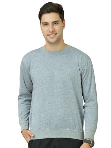 Image of Mack Jonney Fleece Regular Fit Solid Round Neck Sweatshirt for Men-MACK639877