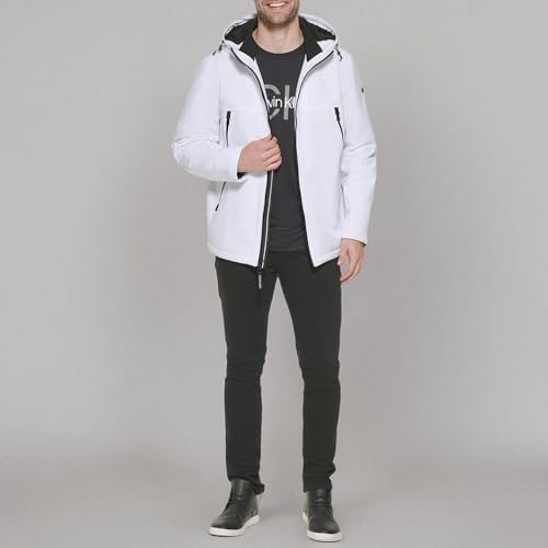 Image of Calvin Klein Men's Winter Coats - Sherpa-lined Hooded Soft Shell Jacket