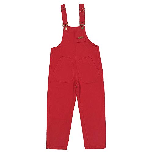 Peacolate 6-16 Jahre Girls Red Embroidered Denim Overalls Denim Overalls & Strampler Big Girls Pants (Rot, 6-7 Jahre)