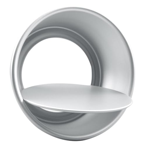 Toyvian Moldes Redondos para Tartas de Molde para Hornear con Fondo Desmontable Diseño Hueco de Aleación de Aluminio para Repostería DIY Fácil de Desmoldar y Limpiar