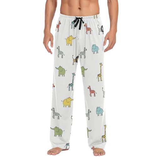 Pantalon de pyjama homme motif éléphant cerf, le cadeau idéal