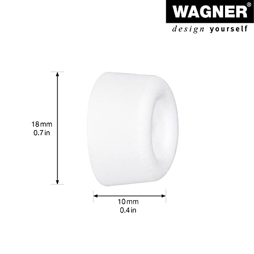 WAGNER Wandtürstopper VULKANO MINI 4tlg. Set - Durchmesser Ø 20 x 10 mm, Puffer aus hochwertigem Vollgummi, weiß, zum Schrauben - 15501104