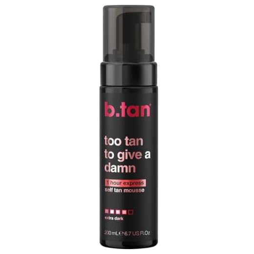 b.tan Insanely Dark Self Tanner | Too Tan - Fast, 1 Hour Sunless Tanner Mousse, No Gimmicks, No Fake Tan Smell, No Added Nasties, Vegan, Cruelty & Paraben Free, 6.7 Fl Oz