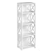 Finether 4-Shelf Shelving Unit, Waterproof Modular Cross White Wooden Plastic Composite 4 Tier Shelving Unit Storage Shelf Bookcase Display Shelf for Bedroom Living Room Kitchen Office