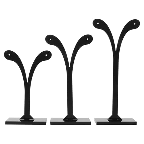 HORIALENCE Soporte para pendientes de 3 piezas, soporte acrílico de 6 agujeros para pendientes de botón y colgantes, organizador de joyas, expositor de joyas para la venta, vendedores y tocadores