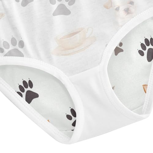 ZZKKO Puppy Dog and Paw Prints Girls Underwear Toddler Panties for Girls Comfort Brief Size 2T-8Y4