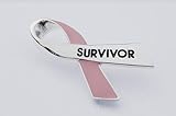 Cancer Awareness Survivor Ribbon Pin - Breast Cancer (Pink)
