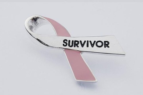 Cancer Awareness Survivor Ribbon Pin - Breast Cancer (Pink)
