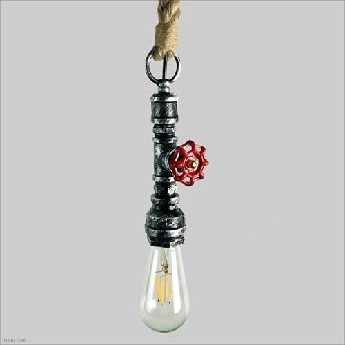 Lampe de plafond Steampunk rétro avec lustre en fer forgé et suspension vintage réglable