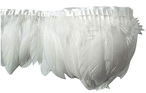 Keland 2 Yards Weiße Gänsefeder Fransenborte