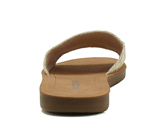 Image of Soda Shoes Efron-S Women Flip Flops Basic Plain Slippers Slip On Sandals Slides Casual Peep Toe Beach