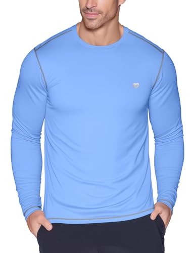 Zengjo Mens Baselayer Shirt Long Sleeve Athletic Running T Shirts Lightweight Undershirt